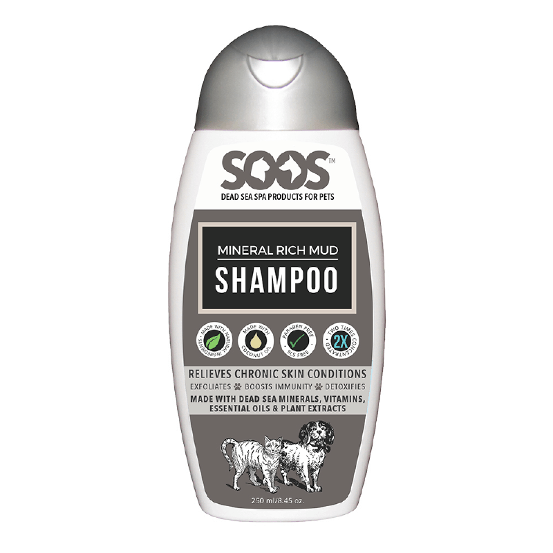 Soos Natural Dead Sea Mineral Rich Mud Pet Shampoo For Dogs & Cats