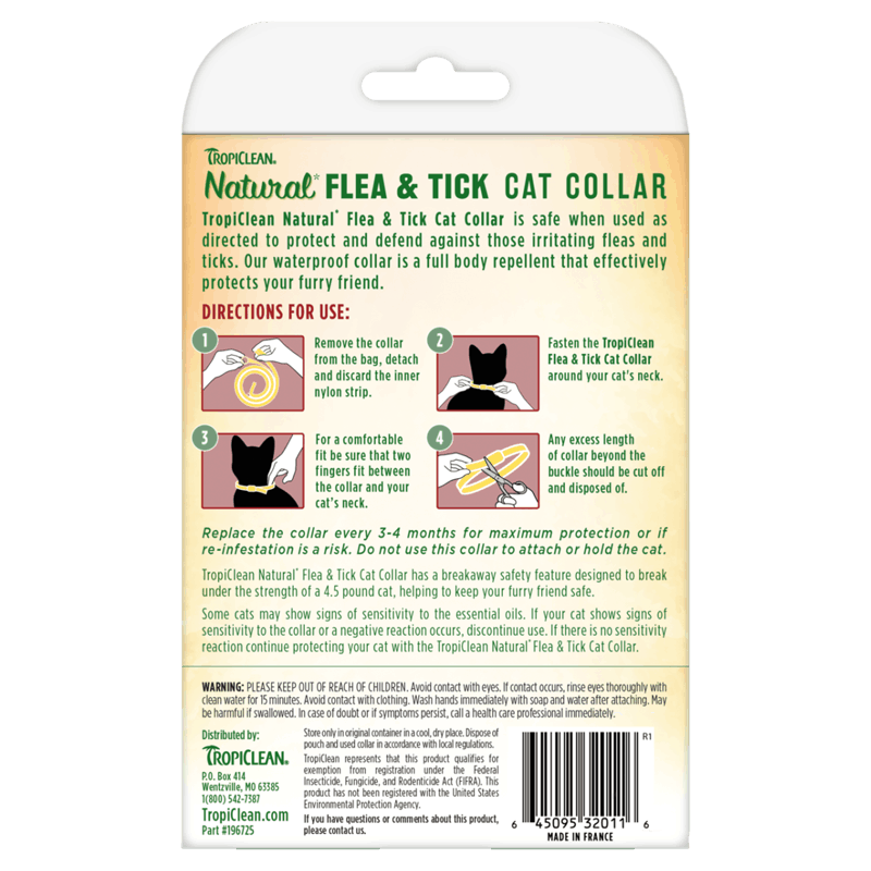 TropiClean Natural Flea And Tick Collar For Cats